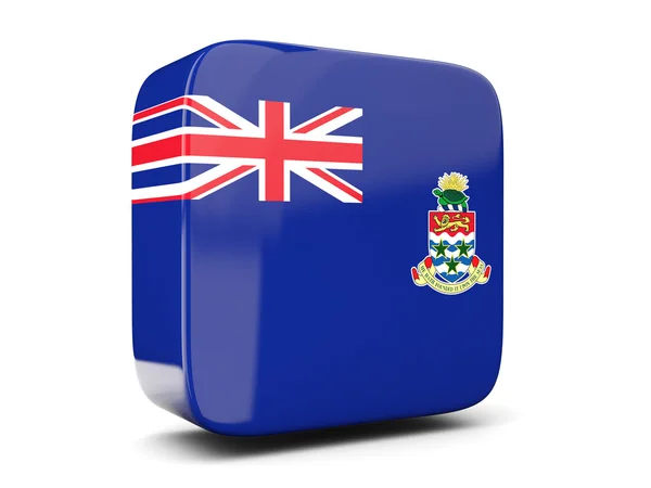 Square icon with flag of cayman islands square. 3D illustration — Stock Photo, Image