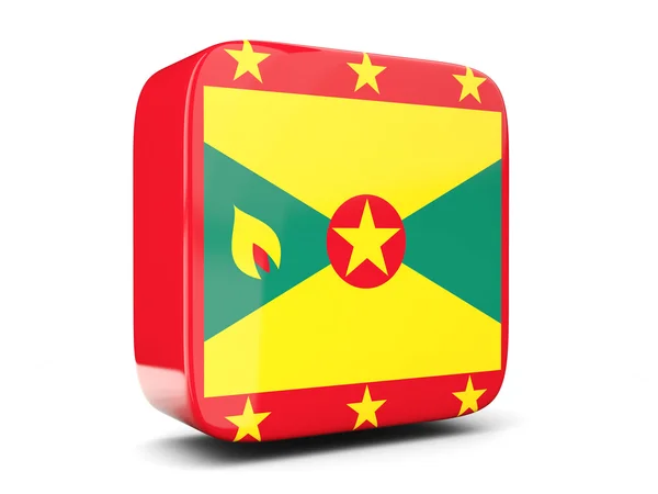 Ikona kwadratu z flaga Grenady kwadratowych. ilustracja 3D — Zdjęcie stockowe