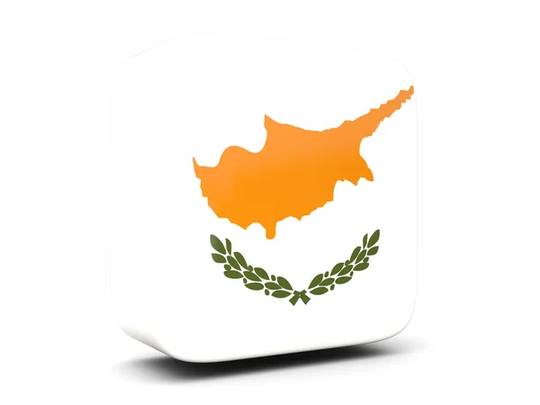 Square icon with flag of cyprus square. 3D illustration — Stock Photo, Image