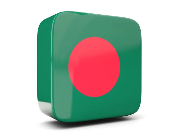 Quadratische Ikone mit Fahne des Bangladesh Square. 3D-Illustration — Stockfoto