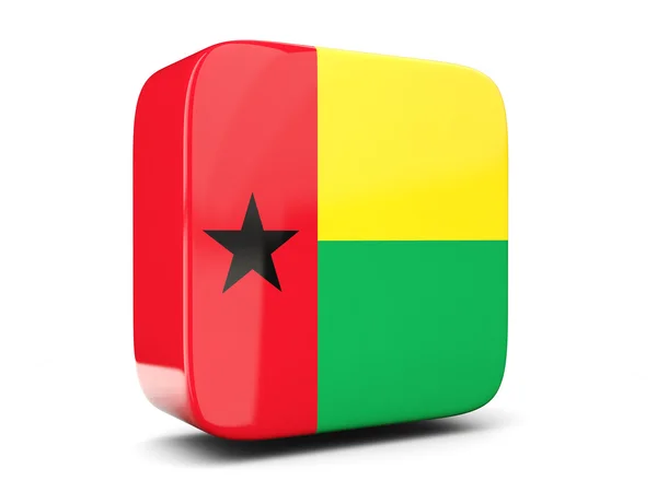 Fyrkantig ikon med Guinea-Bissau fyrkantig flagga. 3D illustration — Stockfoto