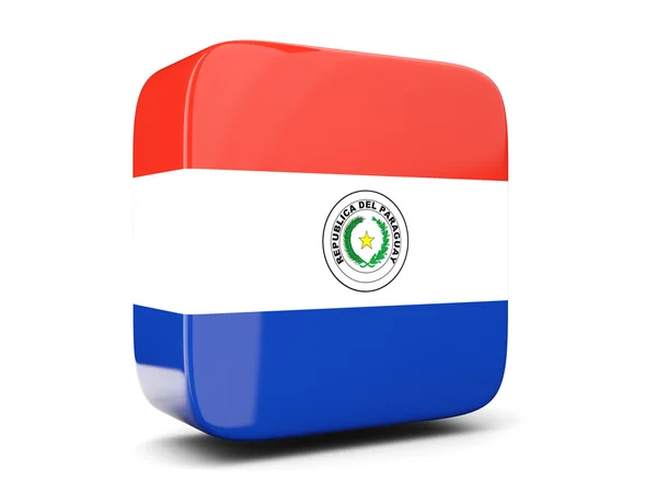 Square icon with flag of paraguay square. 3D illustration — Stock Photo, Image