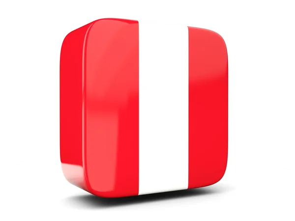 Icono cuadrado con bandera de perú cuadrado. Ilustración 3D —  Fotos de Stock