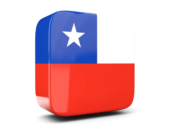 Square icon with flag of chile square. 3D illustration — Stock Photo, Image