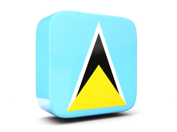 Icône carrée avec drapeau de la place Sainte Lucie. Illustration 3D — Photo