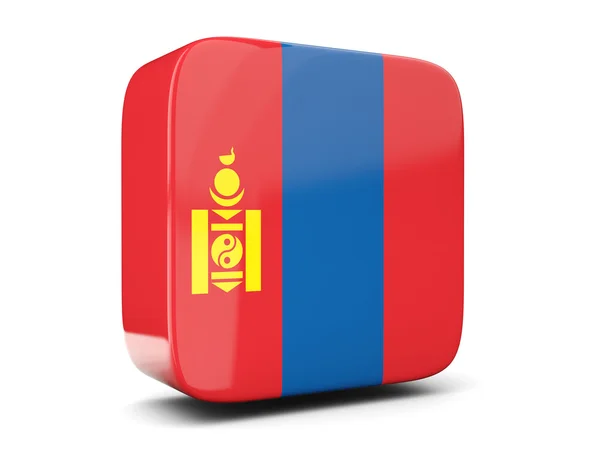 Square icon with flag of mongolia square. 3D illustration — Stock Photo, Image