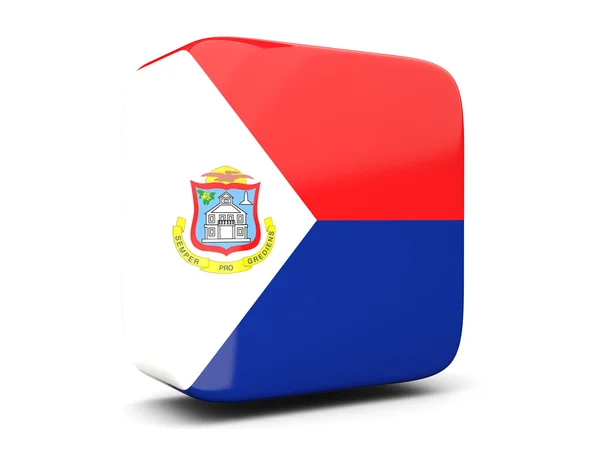 Ikona kwadratu z flaga sint maarten kwadratowych. ilustracja 3D — Zdjęcie stockowe