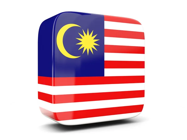 Square icon with flag of malaysia square. 3D illustration — Stock Photo, Image