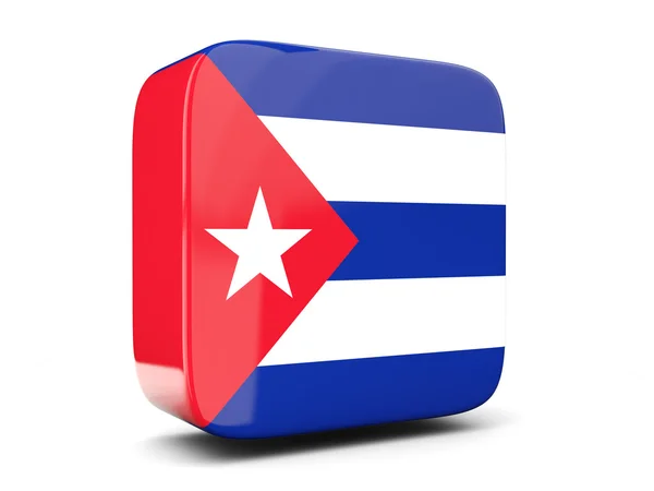 Vierkante pictogram met de vlag van cuba vierkante. 3D illustratie — Stockfoto