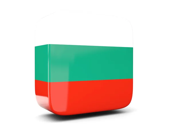 Fyrkantig ikon med flagga Bulgarien kvadrat. 3D illustration — Stockfoto