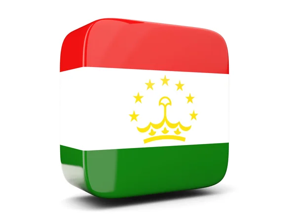 Square icon with flag of tajikistan square. 3D illustration — Stock Photo, Image