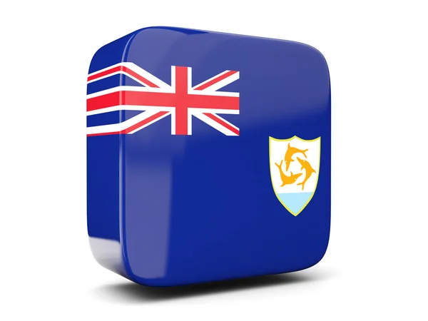 Square icon with flag of anguilla square. 3D illustration — Stock Photo, Image