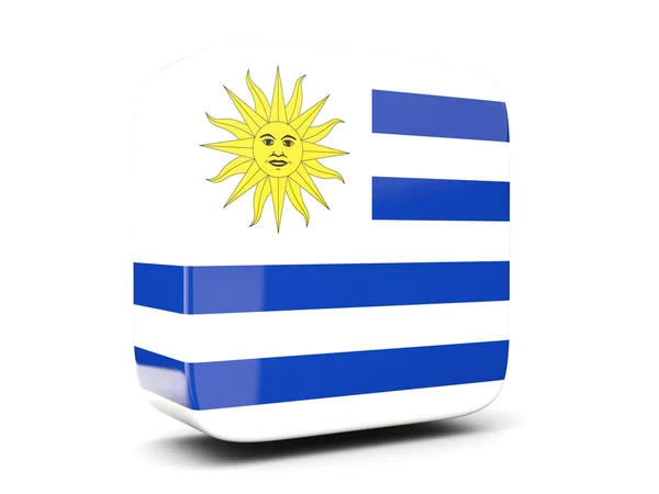 Square icon with flag of uruguay square. 3D illustration — Stock Photo, Image