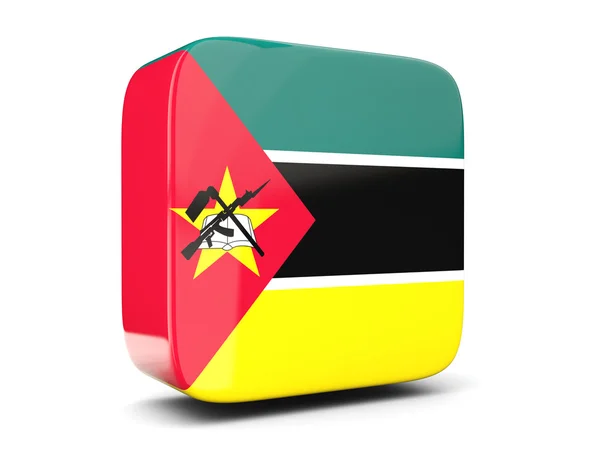 Square icon with flag of mozambique square. 3D illustration — Stock Photo, Image