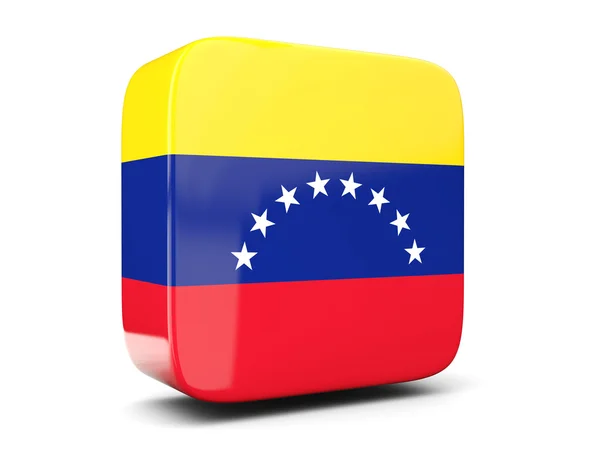 Square icon with flag of venezuela square. 3D illustration — Stock Photo, Image