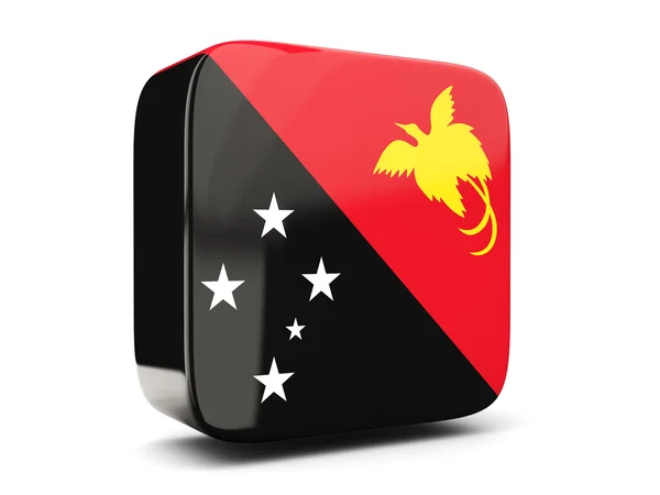 Bayrak, papua Yeni Gine kare kare simgesi. 3D illustratio — Stok fotoğraf