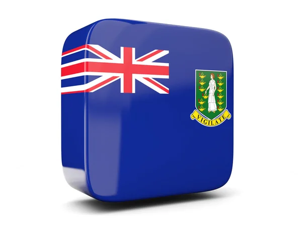 バージン諸島イギリスの正方形の旗の正方形のアイコン。3 d illus — ストック写真