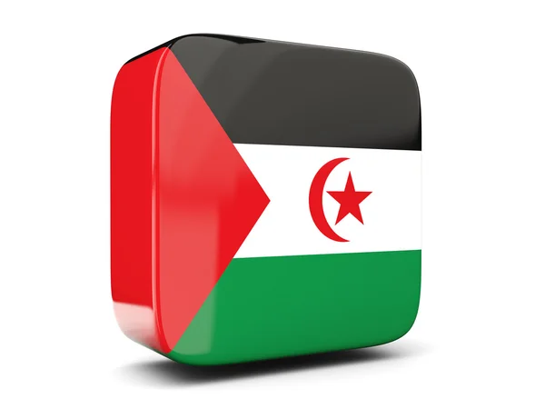 Square icon with flag of western sahara square. 3D illustration — Stock Photo, Image