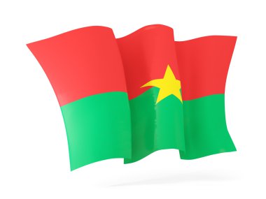 Burkina faso bayrağı sallayarak. 3D çizim