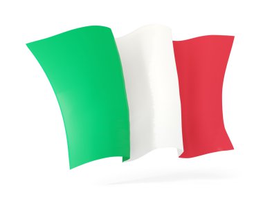 İtalya bayrağı sallayarak. 3D çizim