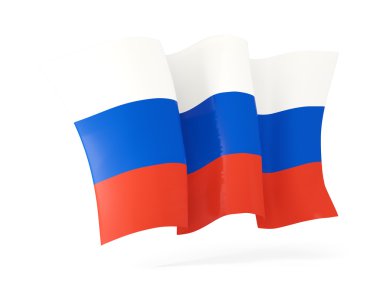Rusya bayrağı sallayarak. 3D çizim
