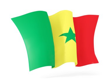 Senegal bayrağı sallayarak. 3D çizim