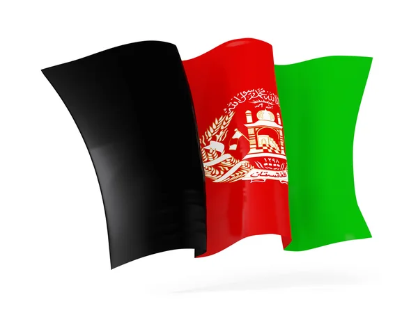 Afganisztán zászlaja integetett. 3D-s illusztráció — Stock Fotó