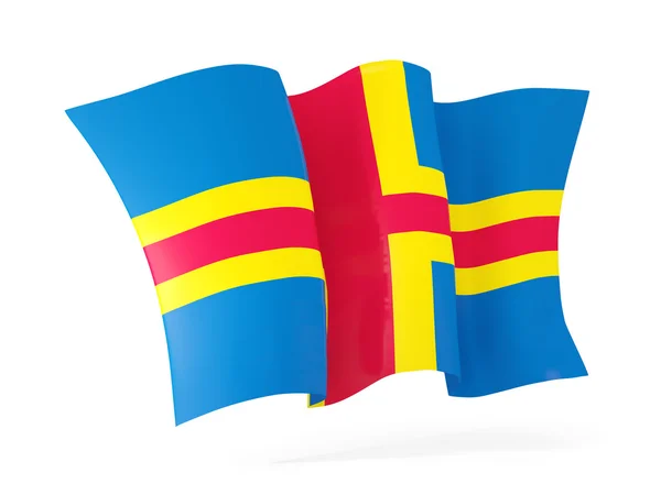 Viftande flagga Åland. 3D illustration — Stockfoto