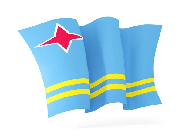 Sventola bandiera di aruba. Illustrazione 3D — Foto Stock