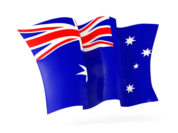 Macha flagą z Australii. ilustracja 3D — Zdjęcie stockowe