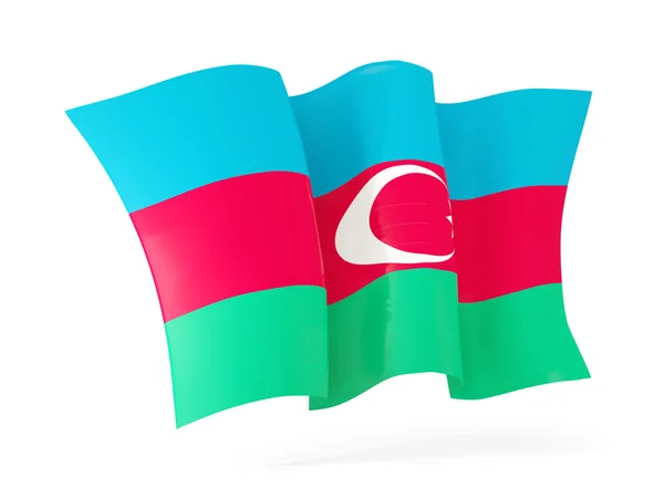 Vlající vlajka Ázerbájdžánu. 3D obrázek — Stock fotografie