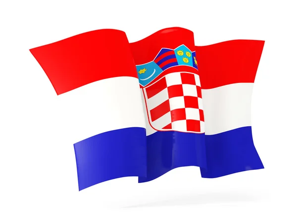Ondeando la bandera de Croacia. ilustración 3d — Foto de Stock