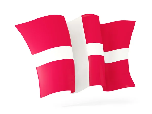 Viftande flagga Danmark. 3D illustration — Stockfoto