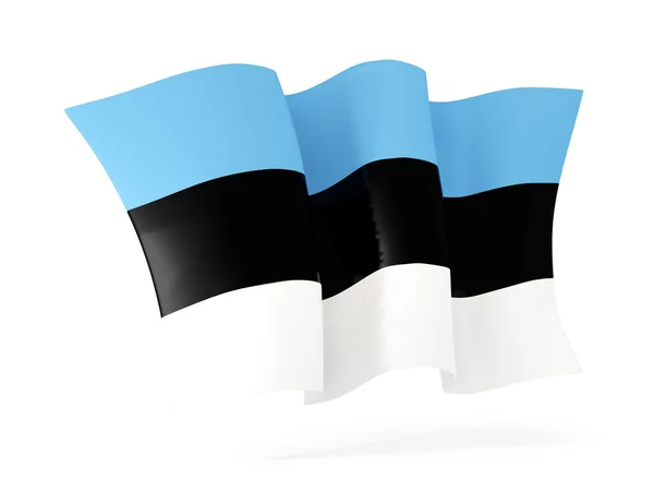 爱沙尼亚的挥舞着国旗。3d 图 — 图库照片