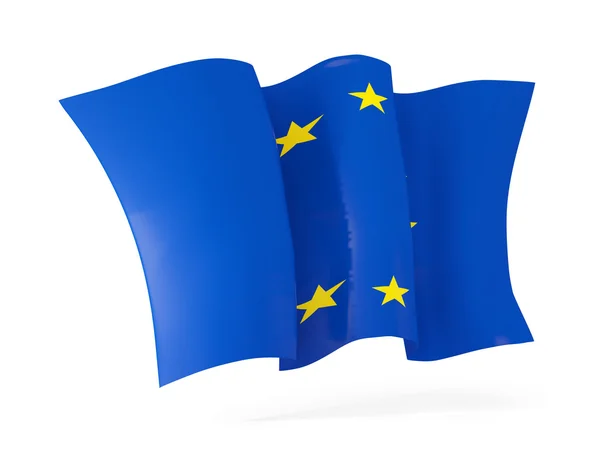 Acenando bandeira da união europeia. Ilustração 3D — Fotografia de Stock