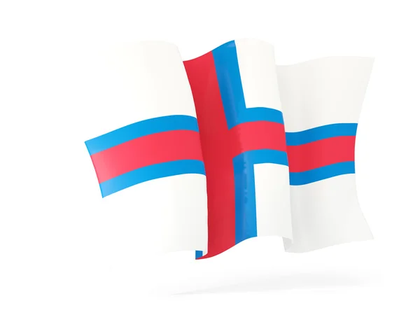 Faroe Adaları bayrağı sallayarak. 3D çizim — Stok fotoğraf