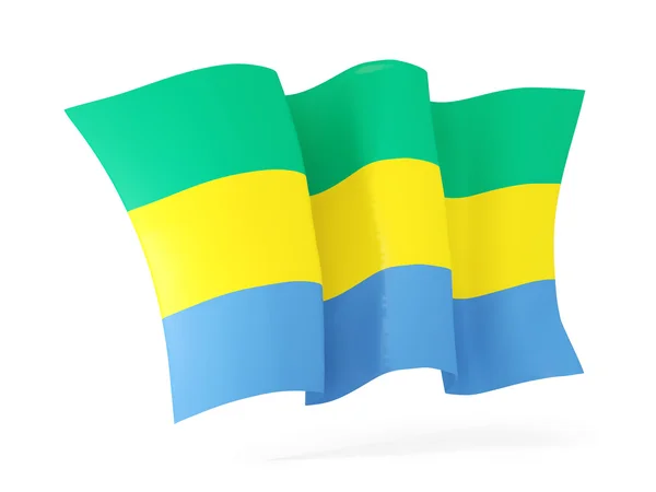 Ondeando la bandera de Gabón. Ilustración 3D —  Fotos de Stock