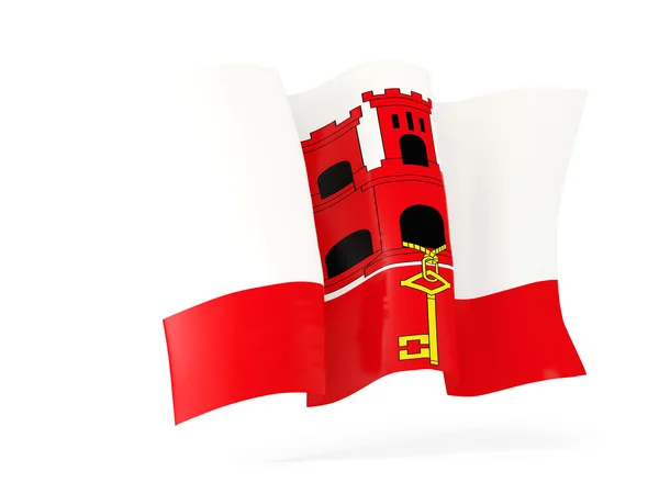 Acenando bandeira de gibraltar. Ilustração 3D — Fotografia de Stock