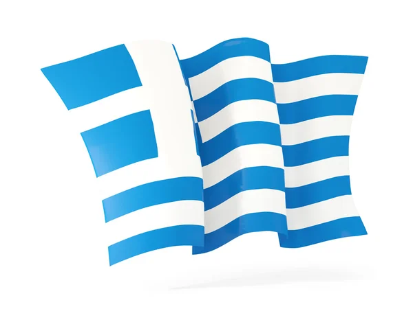 Flagge Griechenlands schwenkend. 3D-Illustration — Stockfoto
