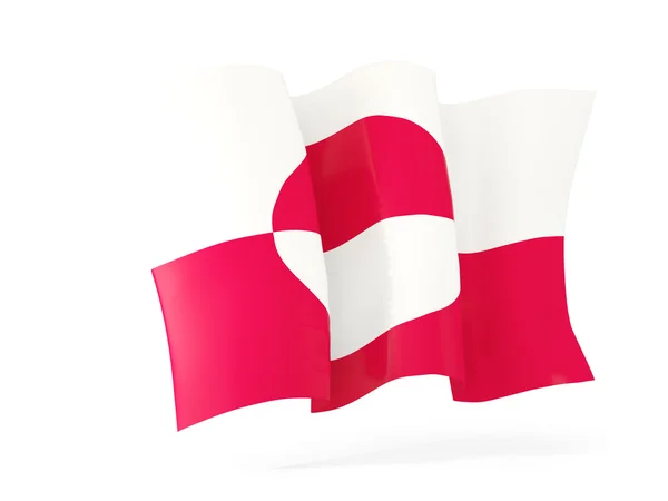 Wapperende vlag van Groenland. 3D illustratie — Stockfoto