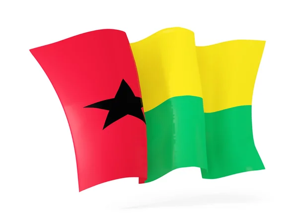 Flagge von Guinea-Bissau schwenkend. 3D-Illustration — Stockfoto