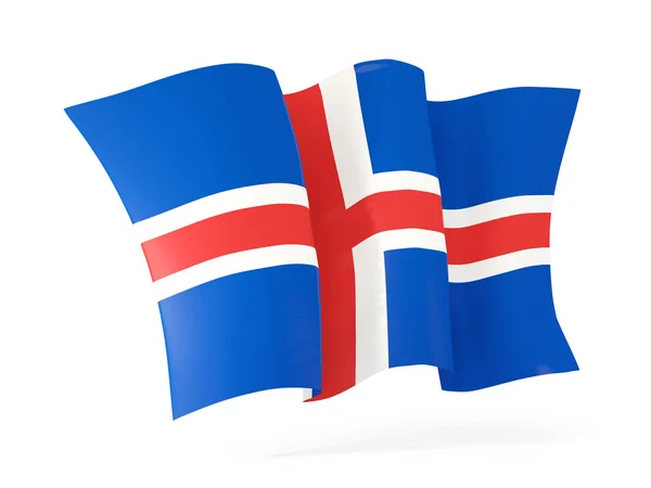 Wapperende vlag van IJsland. 3D illustratie — Stockfoto