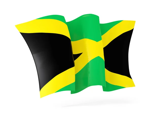 Wapperende vlag van jamaica. 3D illustratie — Stockfoto