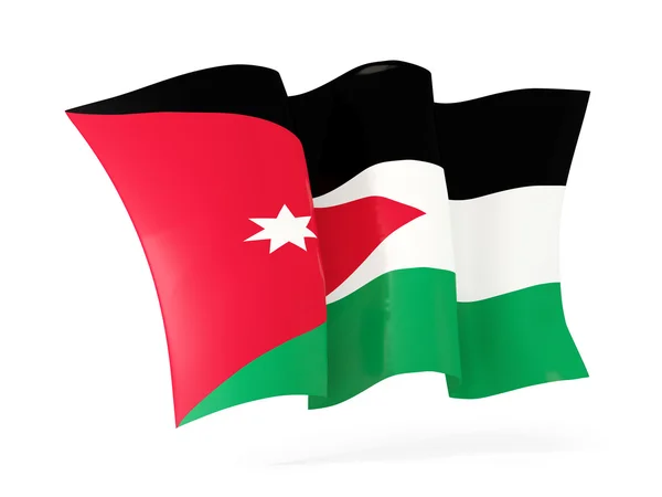 Waving flag of jordan. 3D illustration — Stock Photo, Image