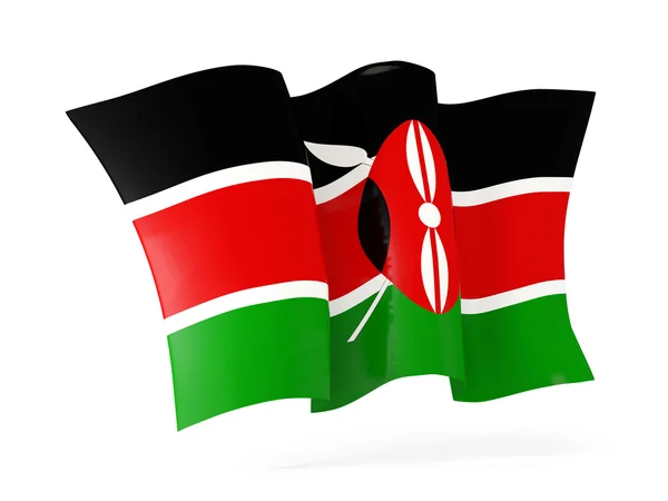 Sventola bandiera di Kenya. Illustrazione 3D — Foto Stock