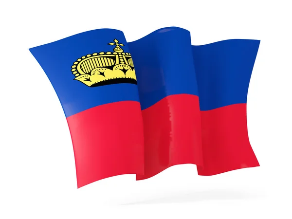 Bandeira acenando de liechtenstein. Ilustração 3D — Fotografia de Stock