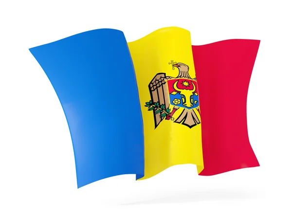 Flagge der Republik Moldau schwenkend. 3D-Illustration — Stockfoto