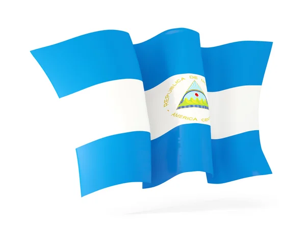 Sventola bandiera del Nicaragua. Illustrazione 3D — Foto Stock