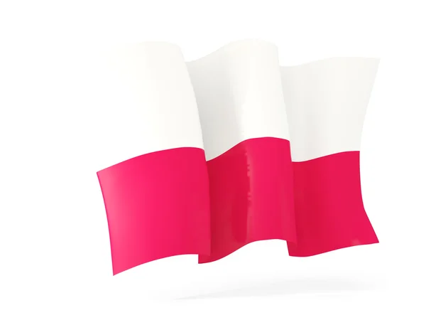 Flagge von Polen schwenkend. 3D-Illustration — Stockfoto