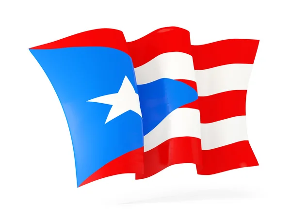 푸에르토리코의 국기를 흔들며입니다. 3 차원 일러스트 레이 션 — 스톡 사진